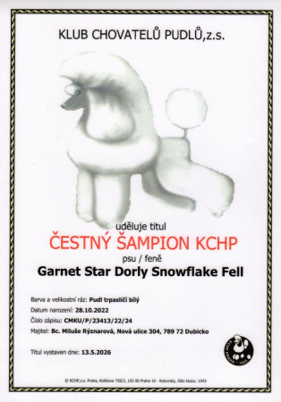 Čestný šampion KCHP